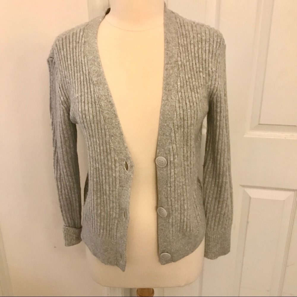 Halogen Ribbed V Neck Cardigan - Picture 7 of 8